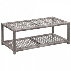 Bancheta pantofar, gri, 80 x 40 x 30 cm, poliratan - V46979V