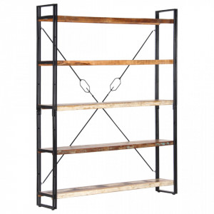 Biblioteca cu 5 rafturi, 140 x 30 x 180 cm, lemn masiv reciclat - V286583V