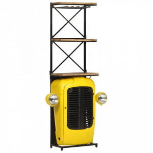 Dulap de vin tractor, galben, 49x31x170 cm lemn masiv mango - V320488V