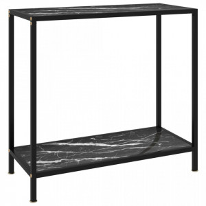Masa consola, negru, 80 x 35 x 75 cm, sticla securizata - V322834V