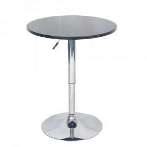 Masă de bar cu înălţime reglabilă, alb, diametru 60 cm - TP233883