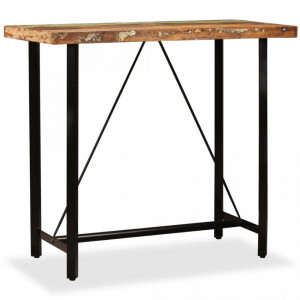 Masa de bar din lemn masiv reciclat, 120 x 60 x 107 cm - V245440V