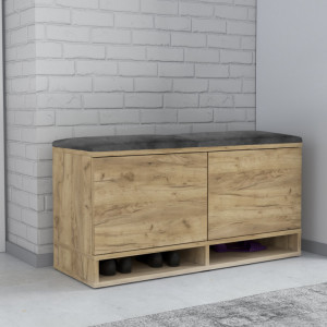 MBBAR3 - Banca, bancuta, 100x37x50 cm, pantofar pentru Hol, pantofi, depozitare - culoarea Stejar