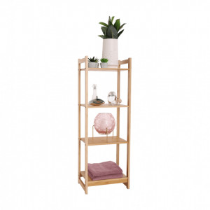 Poliţă cu 4 rafturi, bambus natural, 35x25x100,3 cm - TP272252