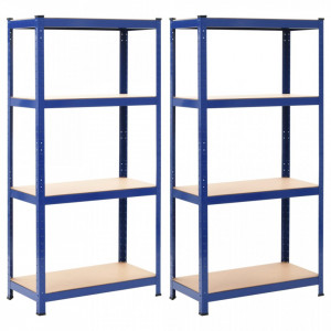 Rafturi depozitare, 2 buc., albastru, 80x40x160cm, otel si MDF - V144274V
