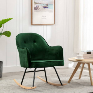Scaun balansoar, verde inchis, catifea - V289520V