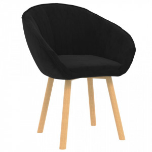 Scaun de bucatarie, negru, catifea - V289451V