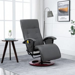Scaun de masaj, gri, piele ecologica - V248455V