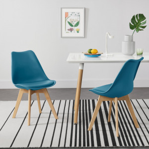 Scaune bucatarie, set 6 buc, fag, turcoaz - P74694655