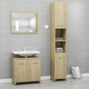 Set mobilier de baie, 3 piese, stejar Sonoma, PAL - V3056919V