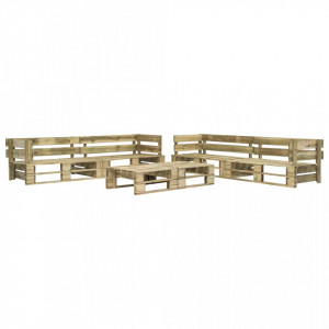 Set mobilier de gradina din paleti, 6 piese, lemn - V276321V