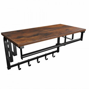 SORAI20 - Raft carti, cuier, biblioteca stil Industrial, 66 x 30 x 27 cm