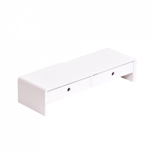 Suport monitor, bambus, alb, 66 cm - TP300677