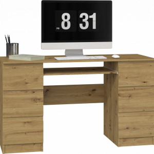 TEBIAR105 - Birou, masa de scris 130 x 51 x 76 cm, Stejar Artisan