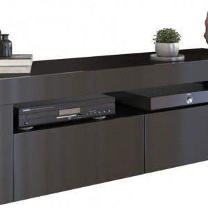 TECOTVN102 - Comoda TV 140 x 40 x 45 cm, Negru-Lucios