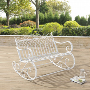 Balansoar gradina, alb pentru 2 persoane - P73694423
