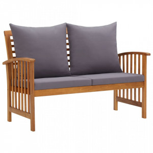 Banca de gradina cu perne, 119 cm, lemn masiv de acacia - V310261V