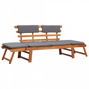 Banca de gradina cu perne 2-in-1, 190 cm, lemn masiv de acacia - V45960V