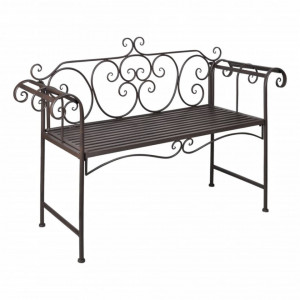Banca de gradina, maro invechit, 132 cm, otel - V40716V