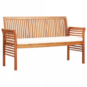 Banca gradina cu 3 locuri &amp; perna, 150 cm, lemn masiv acacia - V45968V