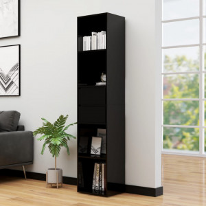 Biblioteca, negru extralucios, 36 x 30 x 171 cm, PAL - V802874V
