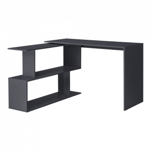 Birou cu rafturi, 76,5 x 120 x 50 cm, gri inchis - P71374739