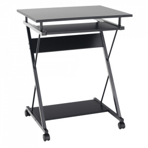 Birou, măsuţă gaming, masă PC cu roţi neagră, 60 cm - TP277508