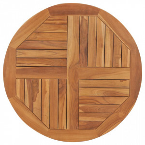 Blat de masa rotund, 80 cm, lemn masiv de tec, 2,5 cm - V48986V