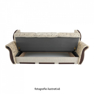 Canapea 3+1+1, ţesătură gri/wenge, 225x95x95 cm - TP186823