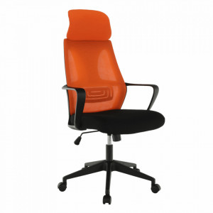 Fotoliu de birou, negru și orange 64x63x118-126 cm - TP254546