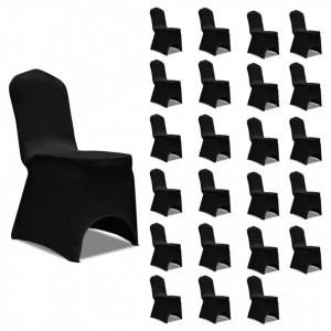 Huse de scaun elastice, 24 buc., negru - V3051639V