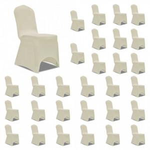 Huse de scaun elastice, 30 buc., crem - V3051643V