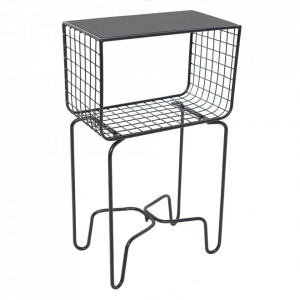 Măsuţă metalică, neagră, 40x22x68 cm - TP285301
