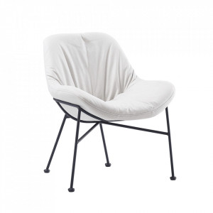 Scaun de masă, ţesătură din piele periată, bej - TP297856