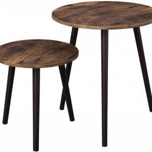 SOMCI10 - Set 2x Masute cafea stil Industrial, 45 x 45 x 50 si 34.5 x 34.5 x 35.5 cm