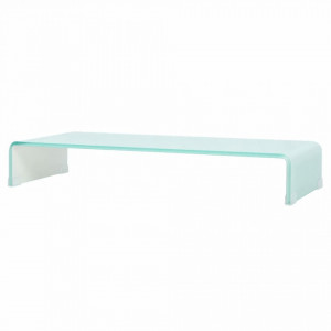 Stativ TV/monitor din sticla alba, 90 x 30 x 13 cm - V244146V