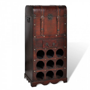 Suport sticle vin pentru 9 sticle, lemn, spatiu de depozitare - V240506V