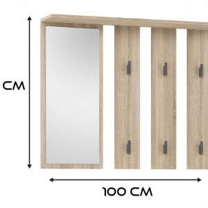 TECUIS107 - Cuier hol tip panou, 100x 15 x 81,5 cm, Sonoma, PAL