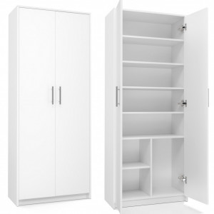 TEDUA142 - Dulap, 74 x 35 x 180 cm, Alb, PAL