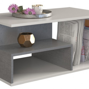 TEMCA-G102 - Masuta cafea 51 x 90 x 43 cm - Alb-Gri