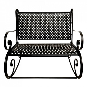 Bancă băncuță, balansoar metalic, negru, 120 cm - TP285283