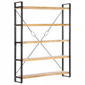 Biblioteca cu 5 rafturi, 140 x 30 x 180 cm, lemn masiv de mango - V286580V