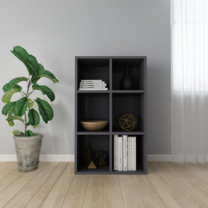 Biblioteca/Servanta, gri extralucios, 66 x 30 x 97,8 cm, PAL - V800350V