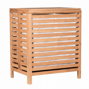 Coş de rufe, bambus natural și alb, 50x35x60 cm - TP255629