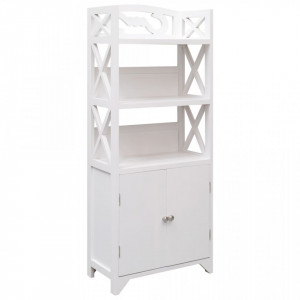 Dulap de baie, alb, 46 x 24 x 116 cm, lemn de paulownia - V284109V