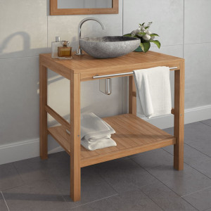 Dulap de chiuveta baie, lemn masiv de tec, 74 x 45 x 75 cm - V246492V