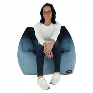 Fotoliu tip sac, material textil jeans - TP258185