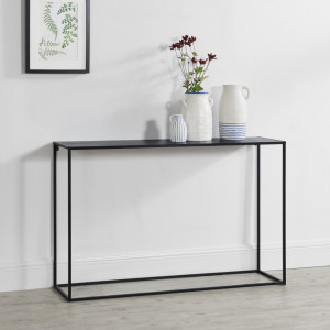 Masa consola de perete, 74 x 115 x 32 cm, negru mat - P65461664