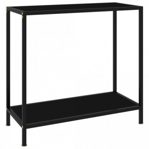 Masa consola, negru, 80 x 35 x 75 cm, sticla securizata - V322832V
