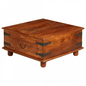 Masa de cafea, lemn masiv acacia, finisaj sheesham 80x80x40 cm - V245653V